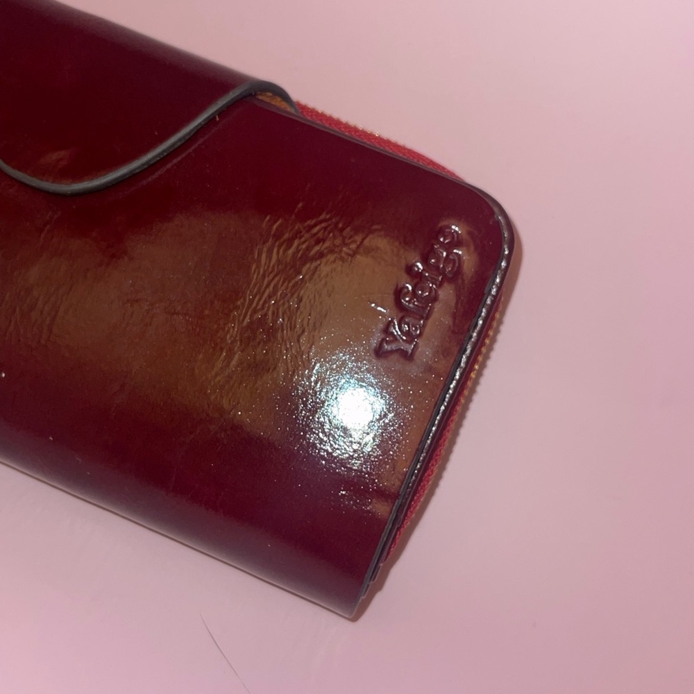 Yafeige Deep Cherry Red Wallet